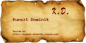 Kunszt Dominik névjegykártya